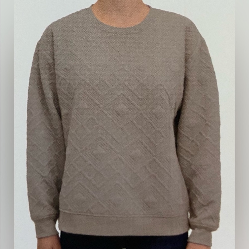 Como Vintage | NWT Coconut Cream Crewneck Quilted Style Sweatshirt M